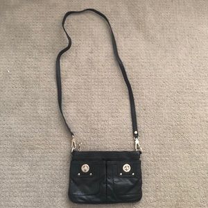 black leather crossbody bag